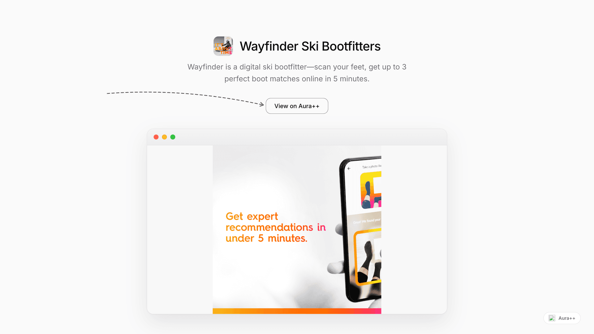 Wayfinder Ski Bootfitters launch story featured image on Aura++