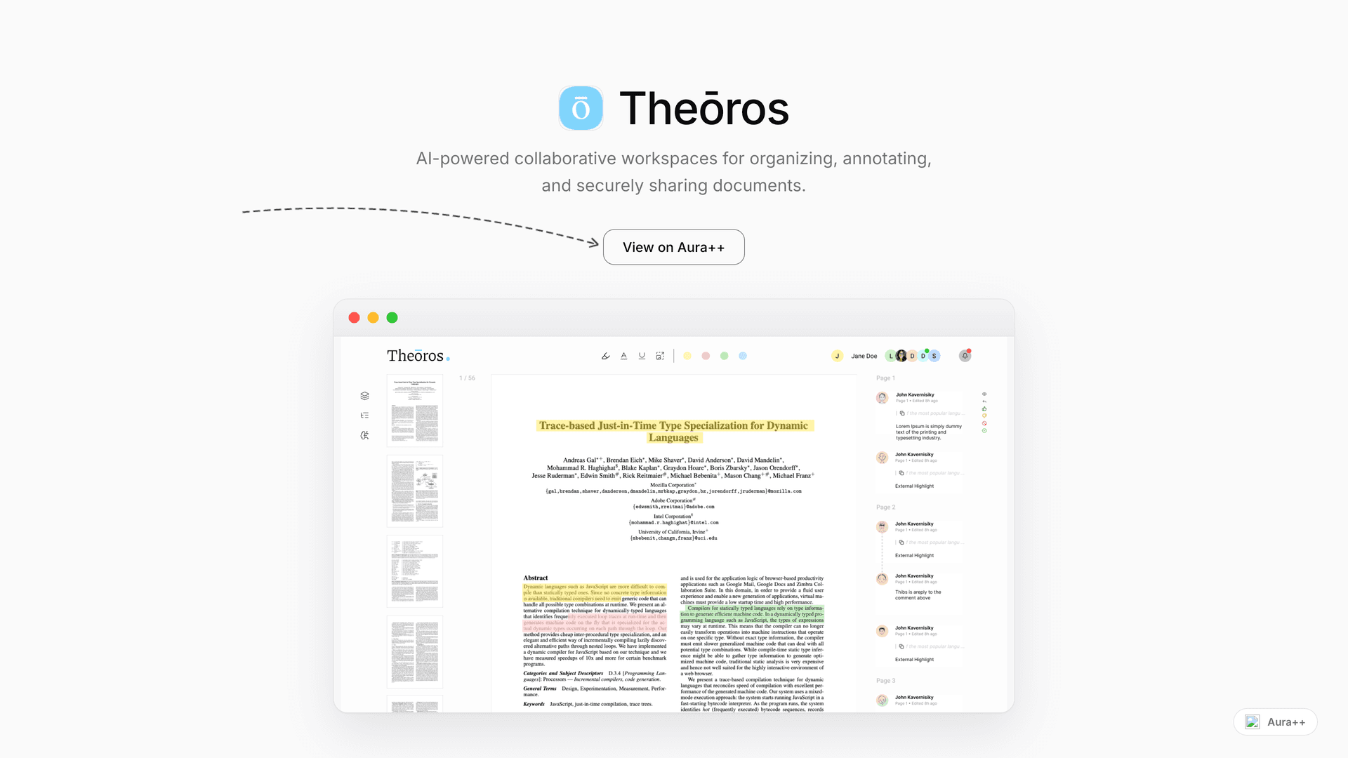 Theōros launch story featured image on Aura++