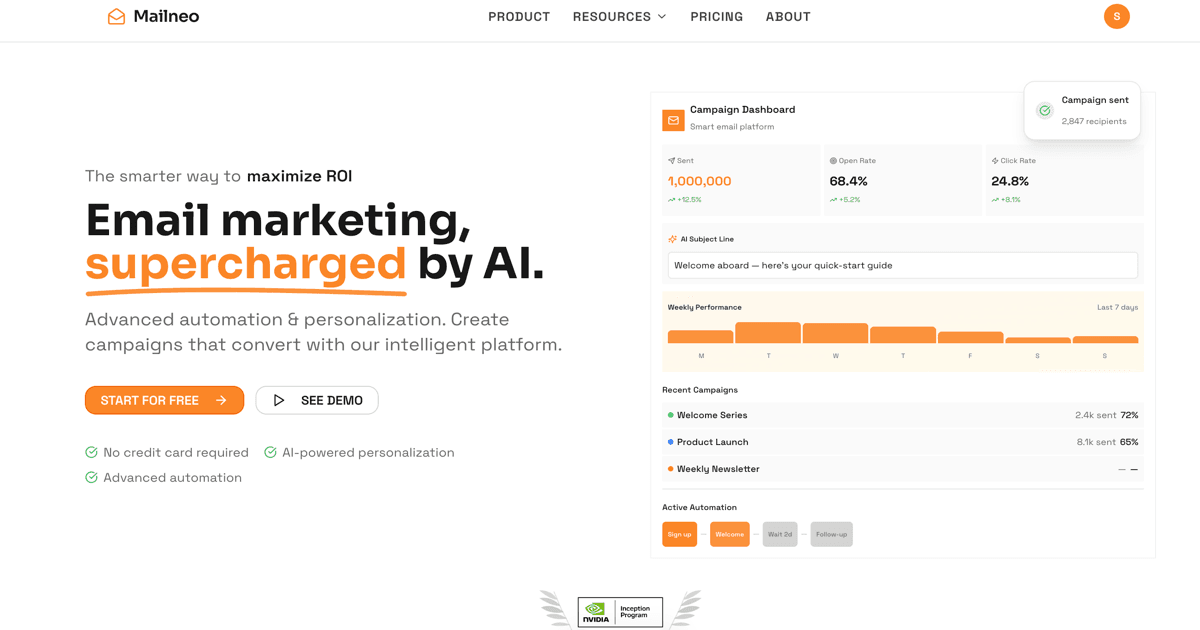 Mailneo Email Marketing Platform - Product Image