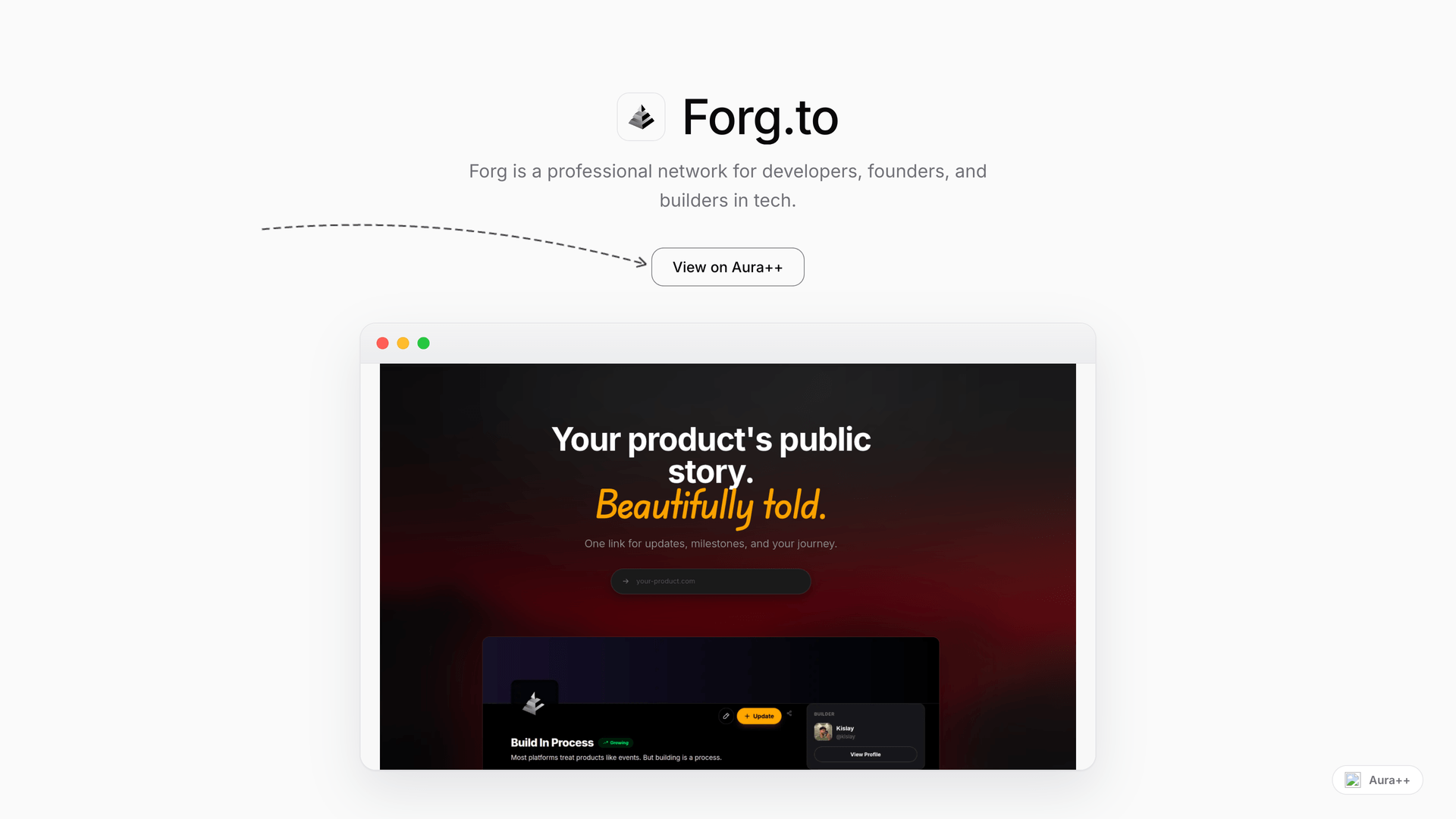Forg.to launch story featured image on Aura++