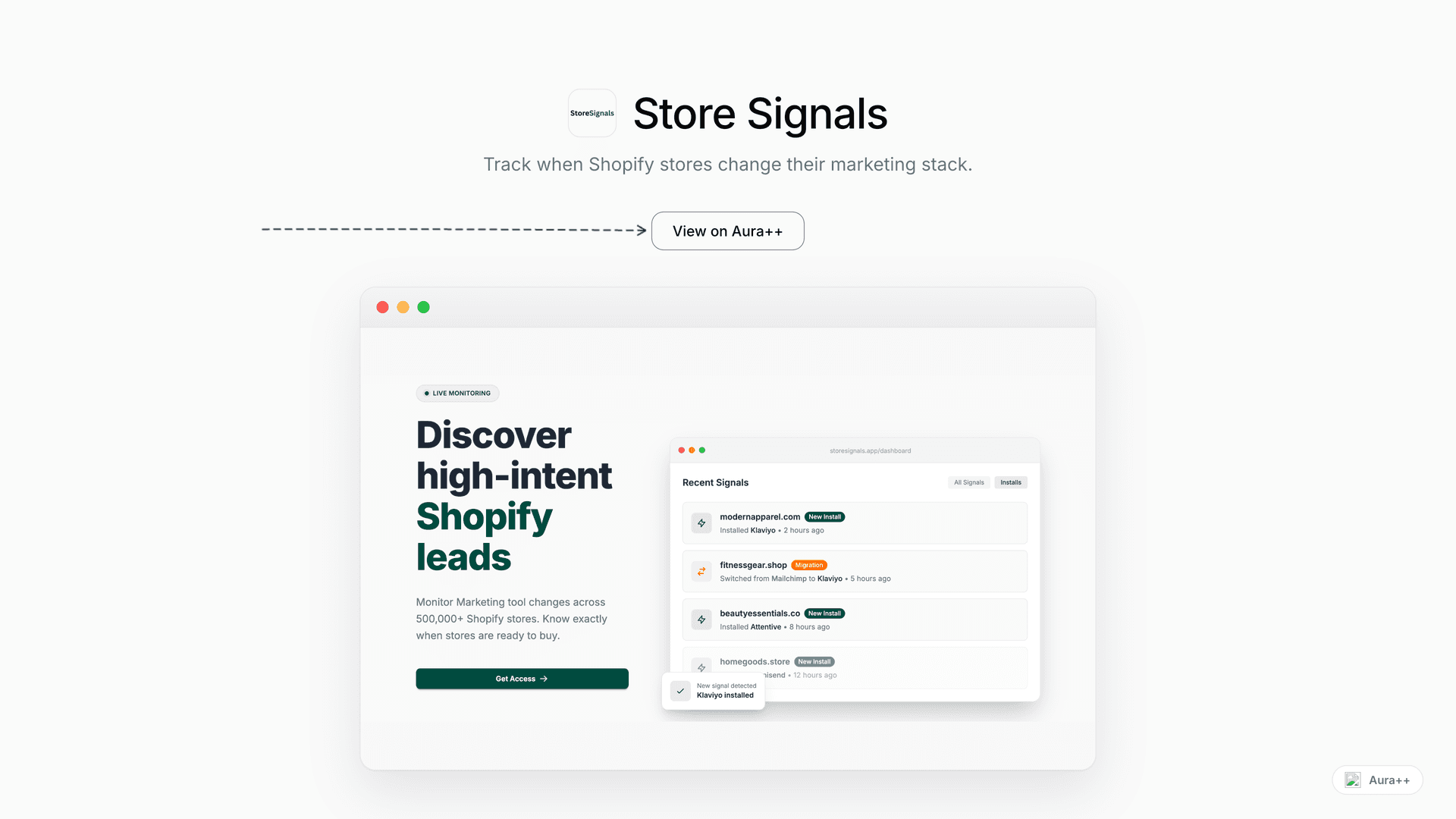 Store Signals launch story featured image on Aura++