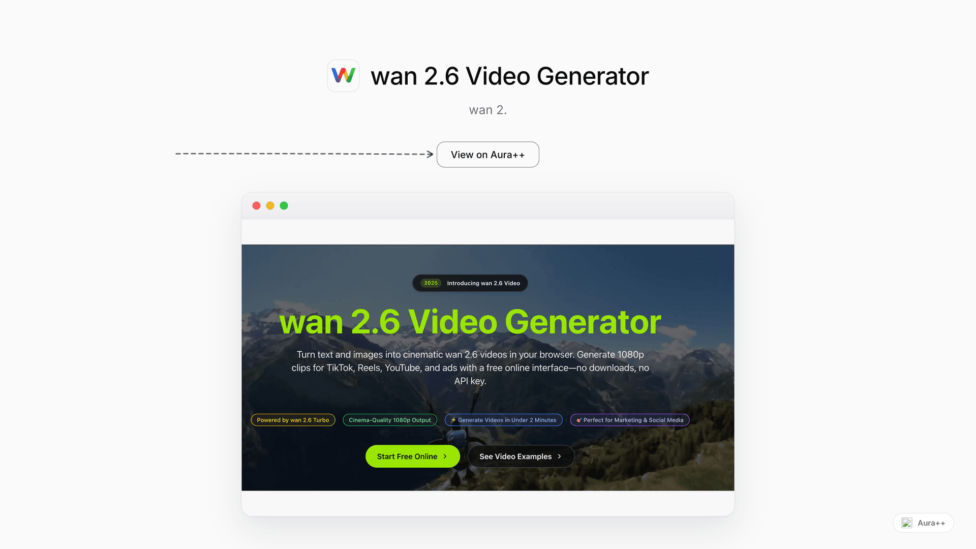 wan 2.6 Video Generator launch featured image on Aura++
