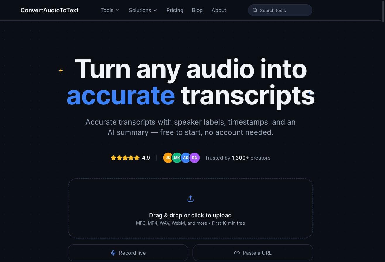ConvertAudioToText