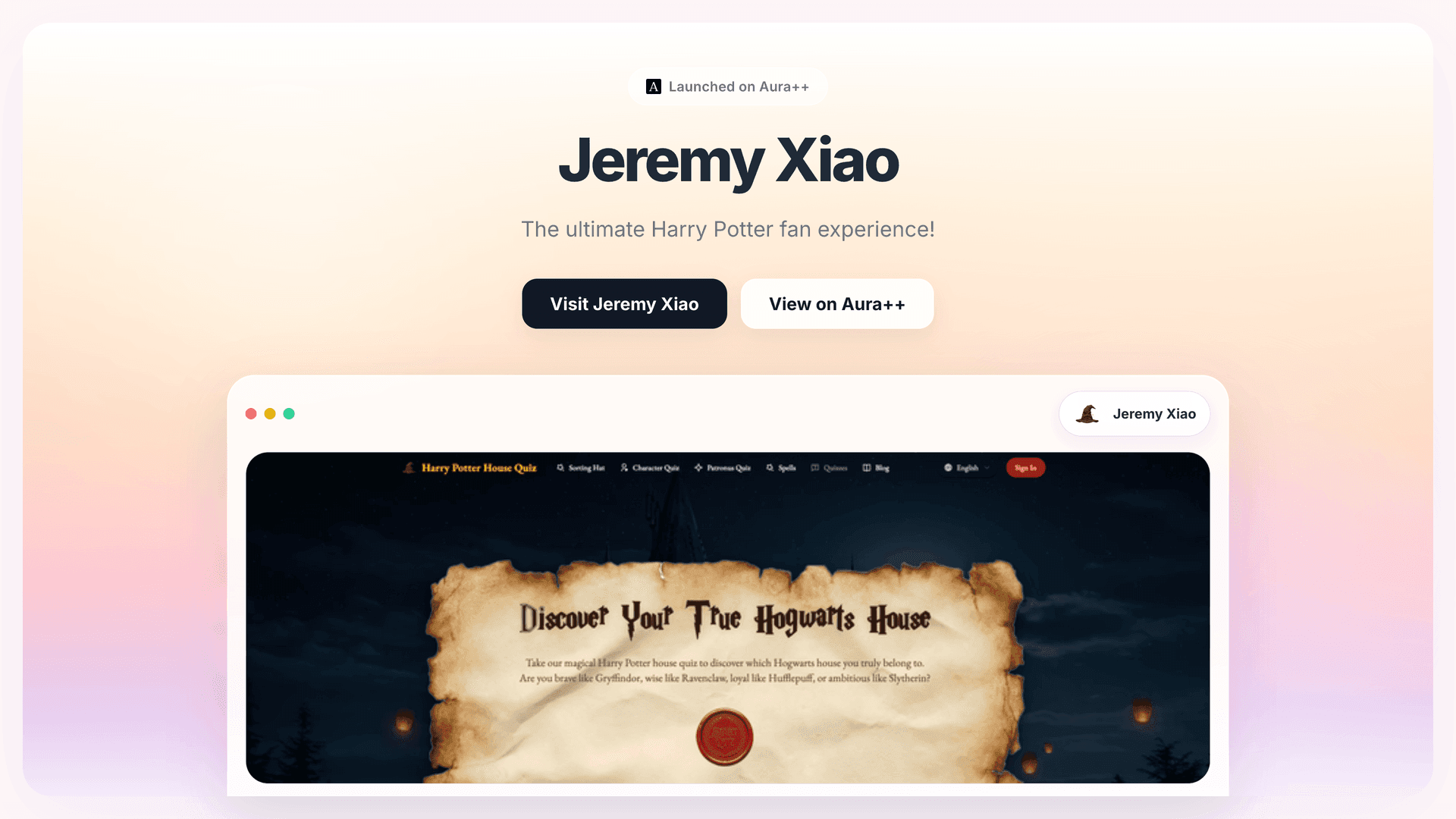 Jeremy Xiao launch story featured image on Aura++