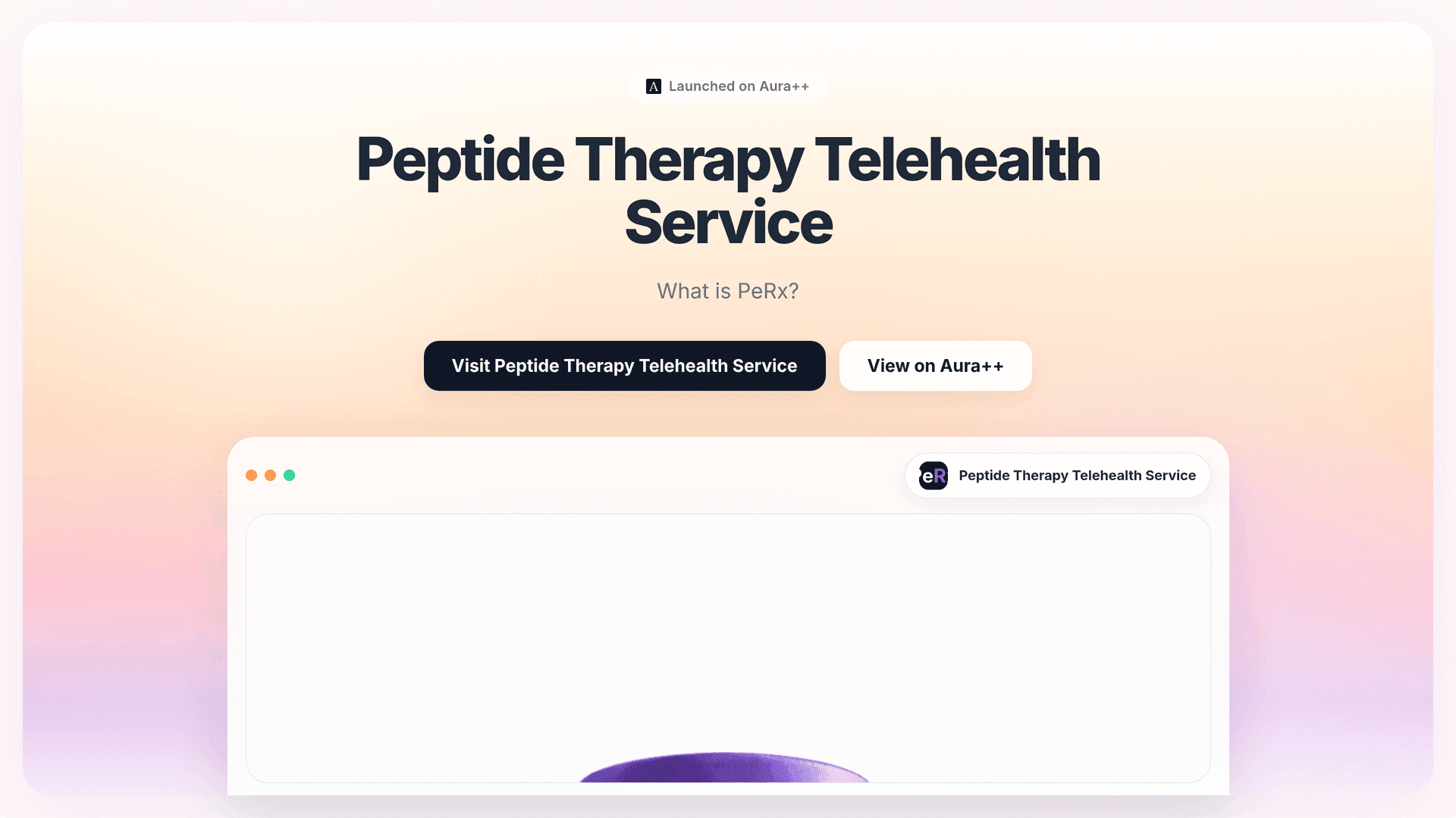 Peptide Therapy Telehealth Service launch story featured image on Aura++