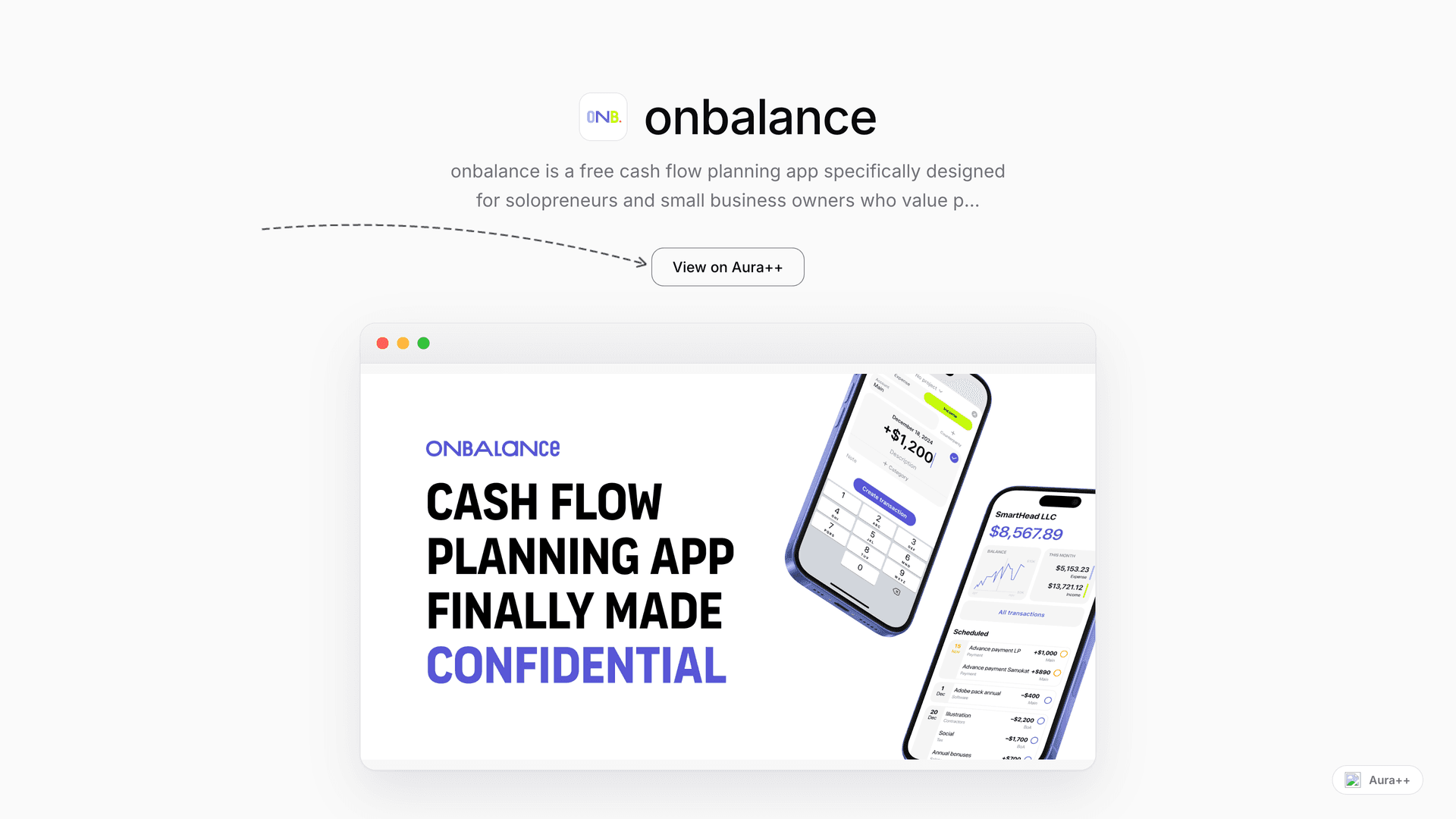 onbalance launch story featured image on Aura++