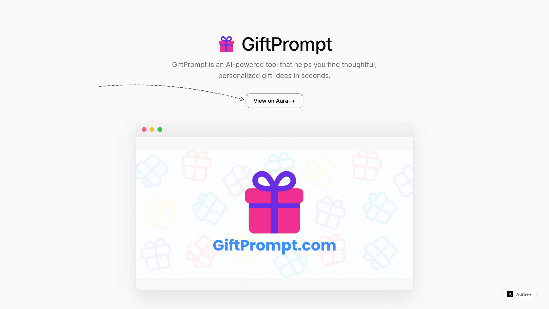 GiftPrompt launch story featured image on Aura++