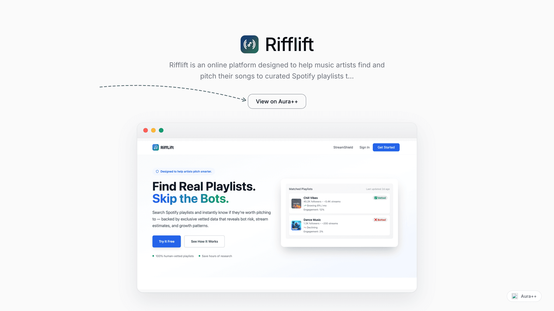 Rifflift launch story featured image on Aura++