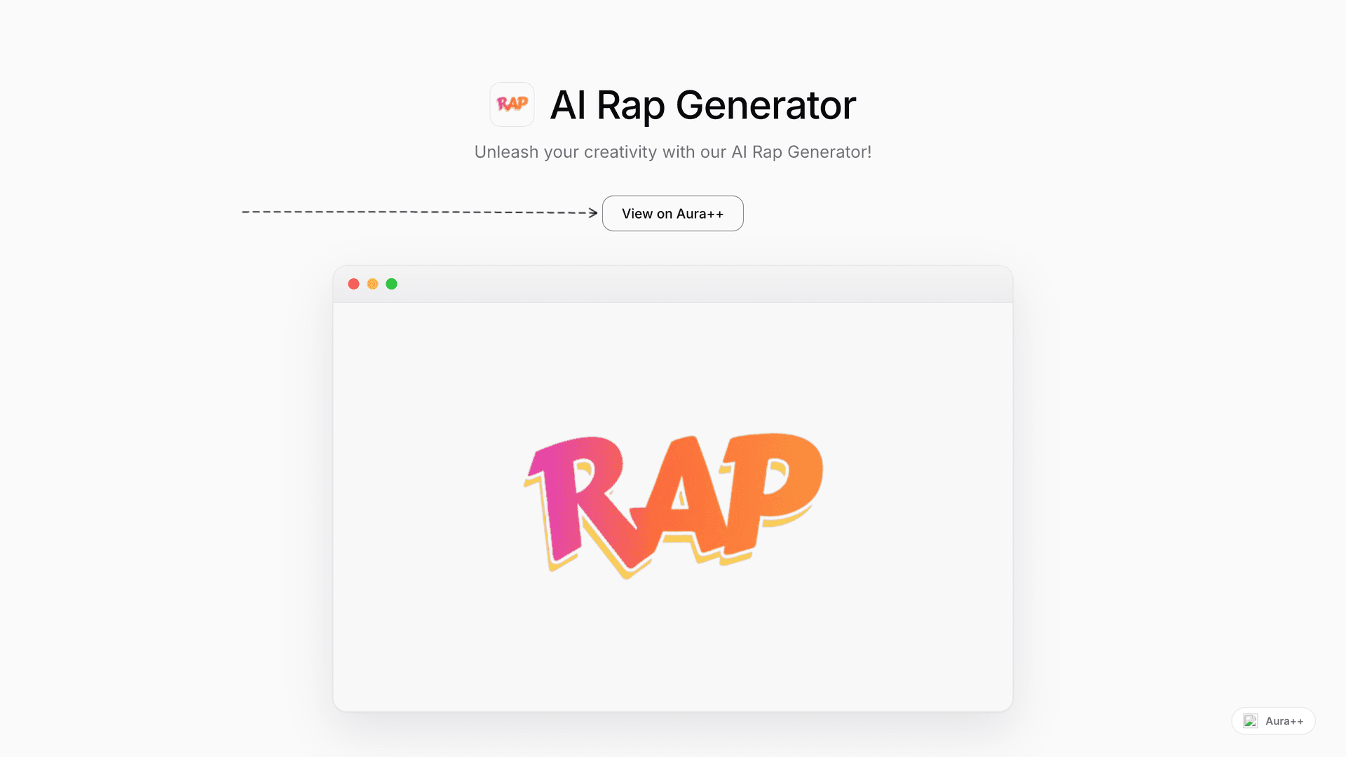 AI Rap Generator launch story featured image on Aura++