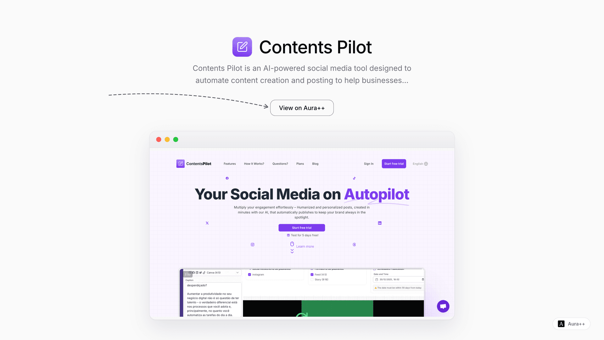 Contents Pilot launch story featured image on Aura++