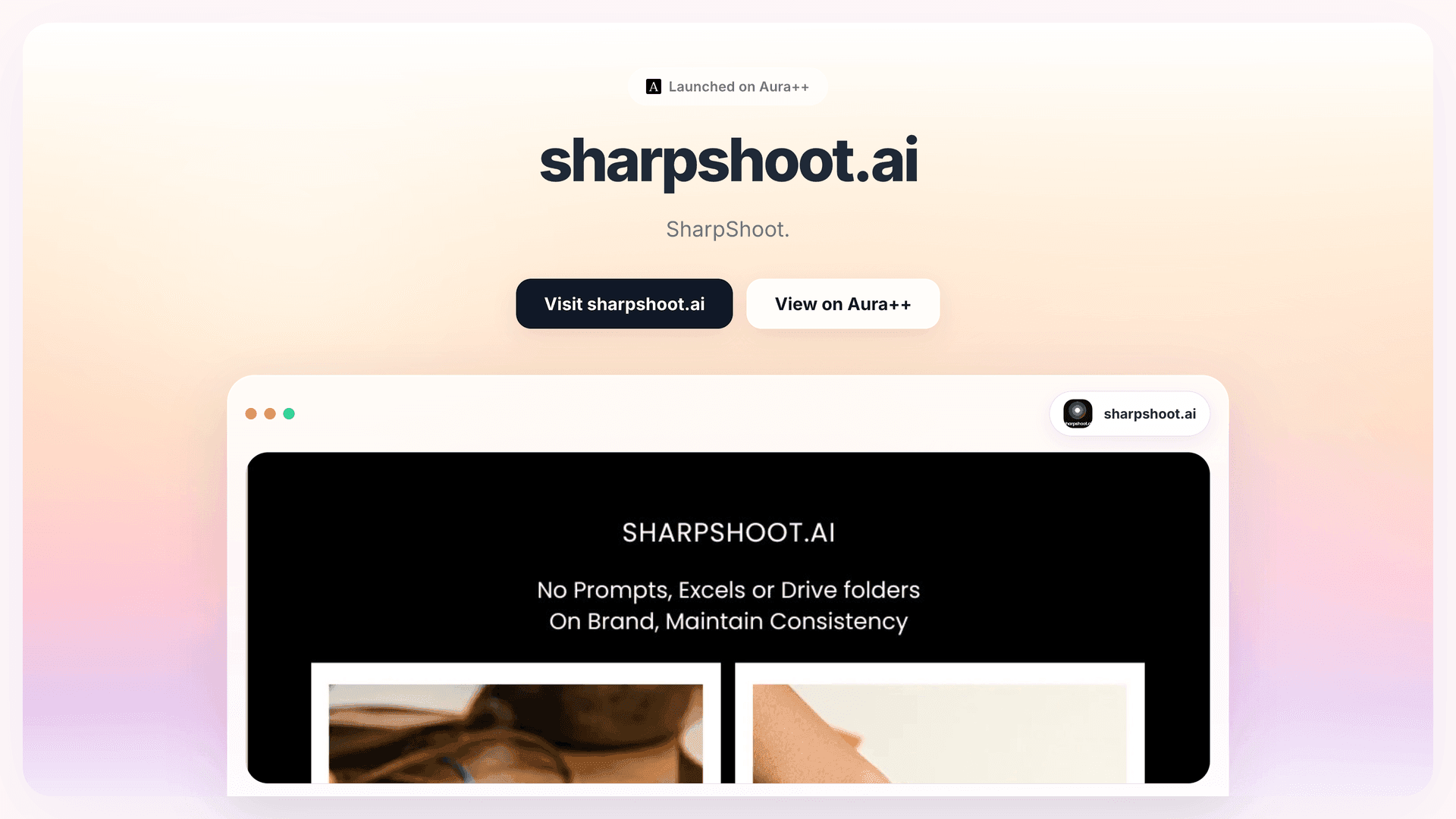 sharpshoot.ai  launch story featured image on Aura++