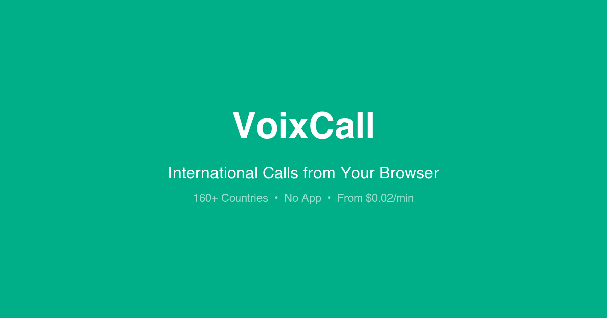 VoixCall - Browser-based International Calling
