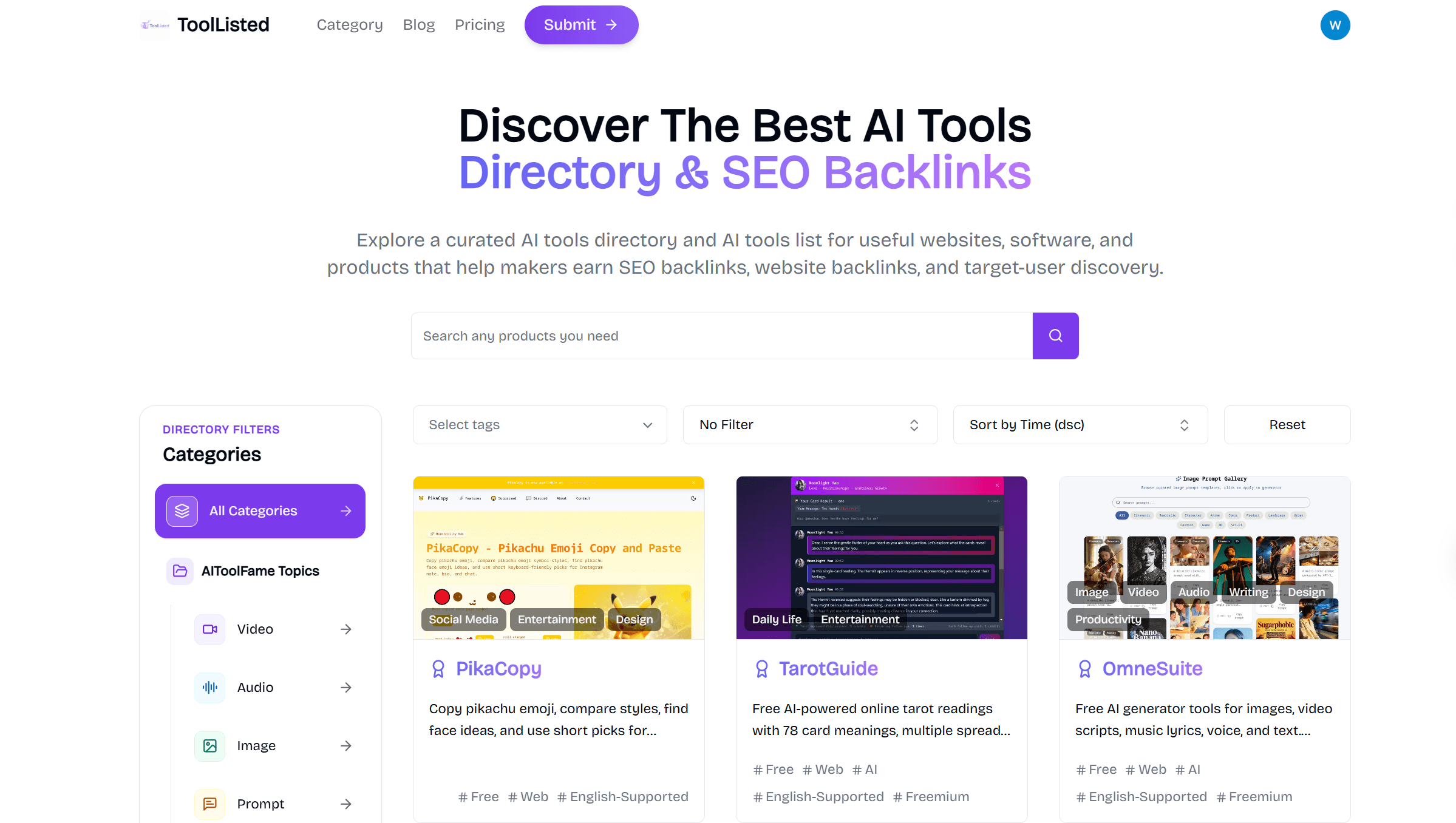 AI Tools Directory & SEO Backlinks