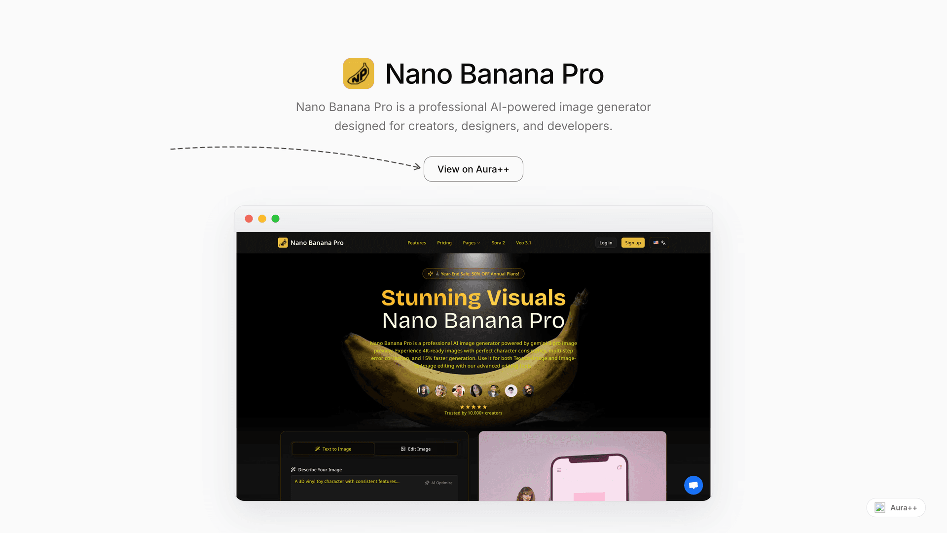 Nano Banana Pro launch story featured image on Aura++