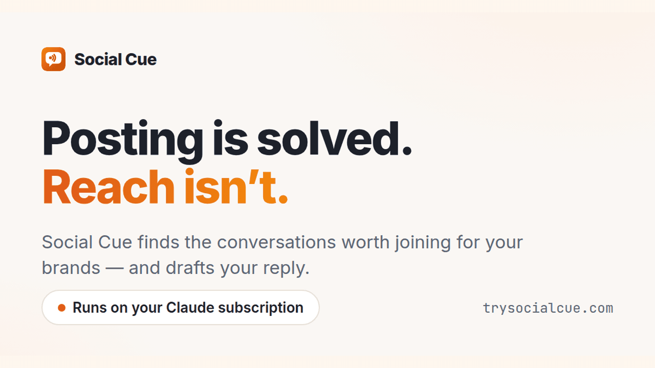 Social Cue product preview for startup listing on Aura++