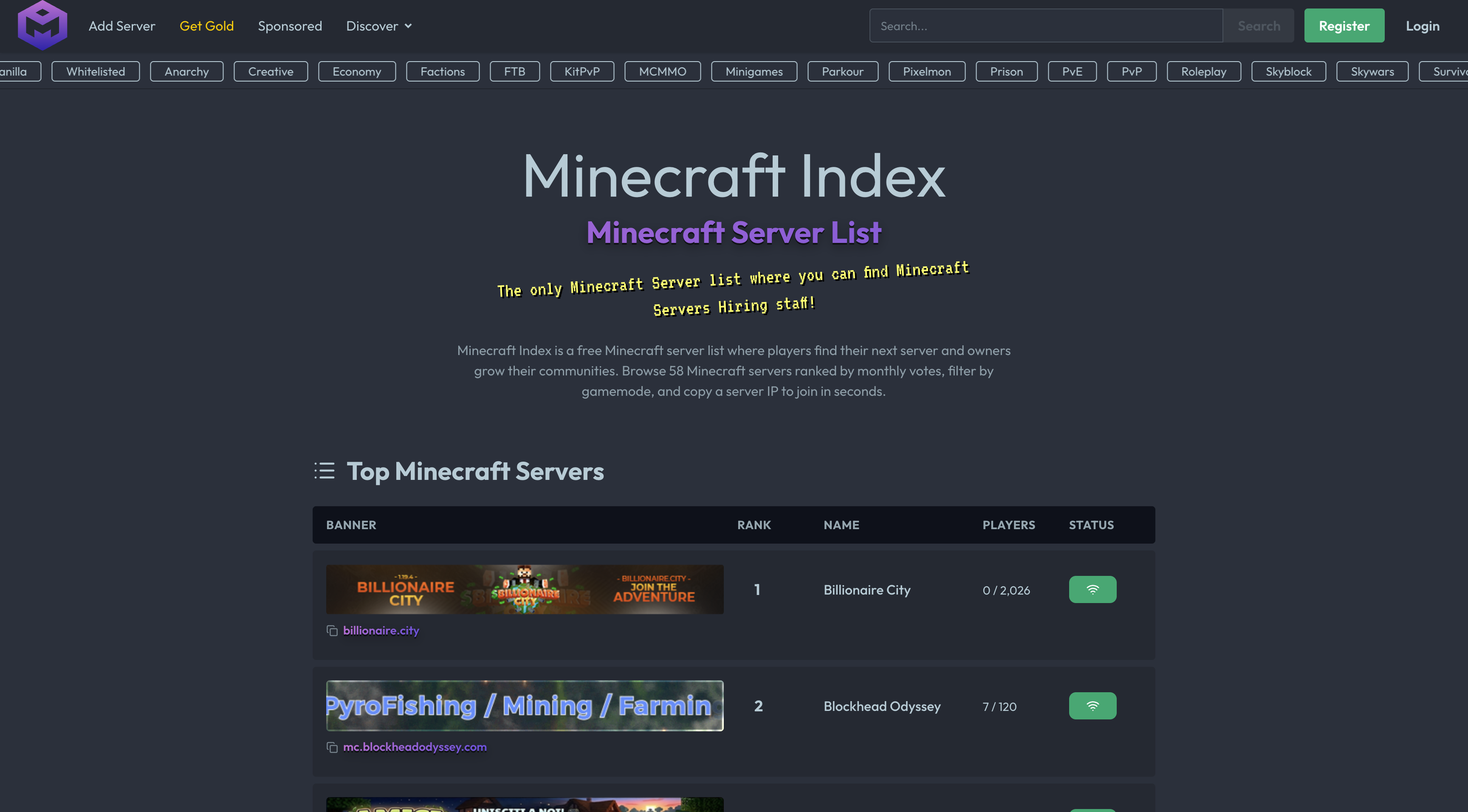 Minecraft Index