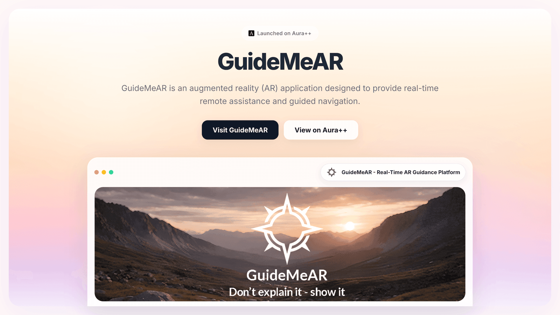 GuideMeAR - Real-Time AR Guidance Platform launch story featured image on Aura++