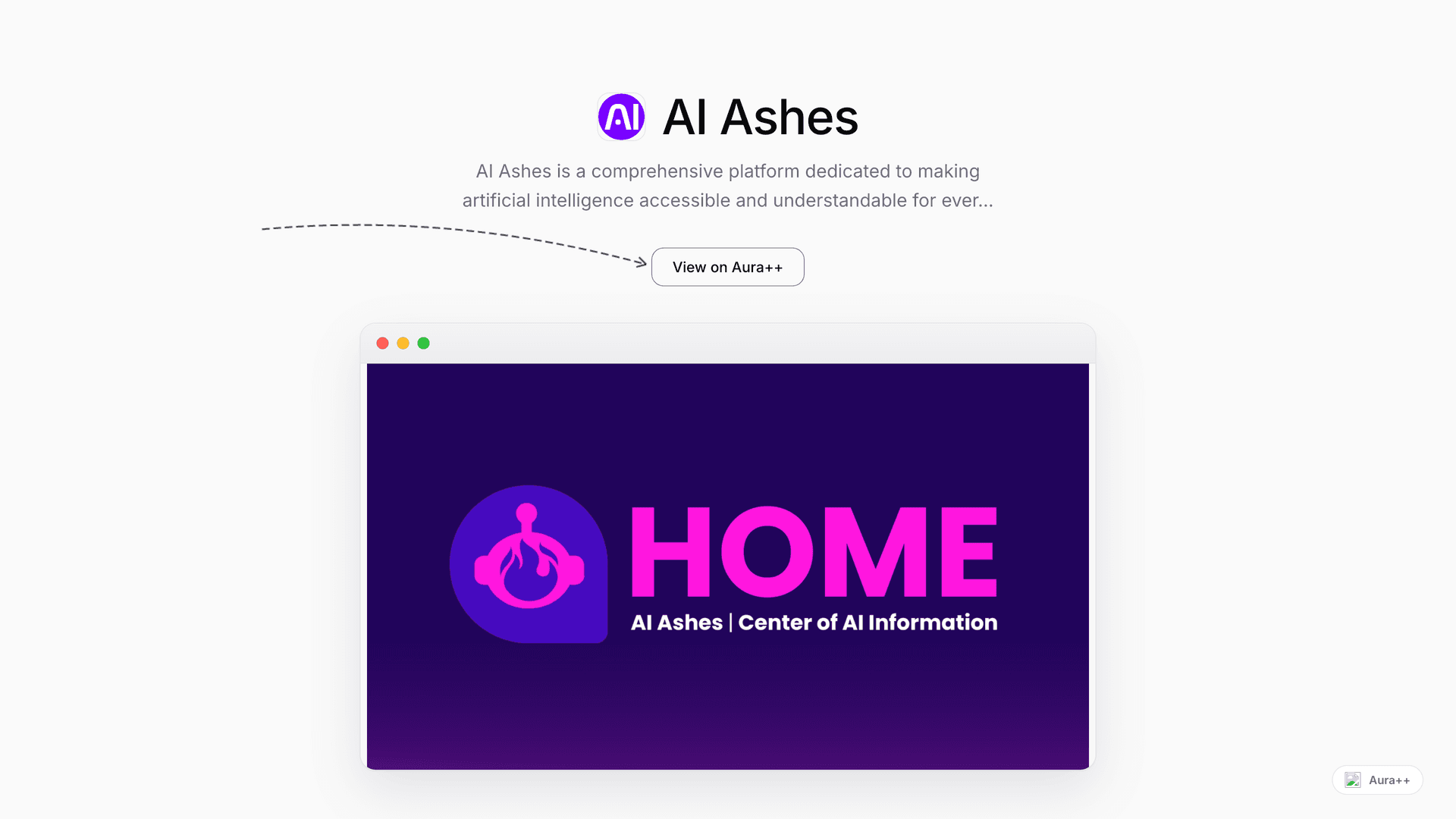 AI Ashes - Your AI Knowledge Hub launch story featured image on Aura++