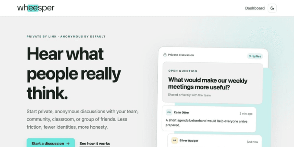 Wheesper product preview for startup listing on Aura++