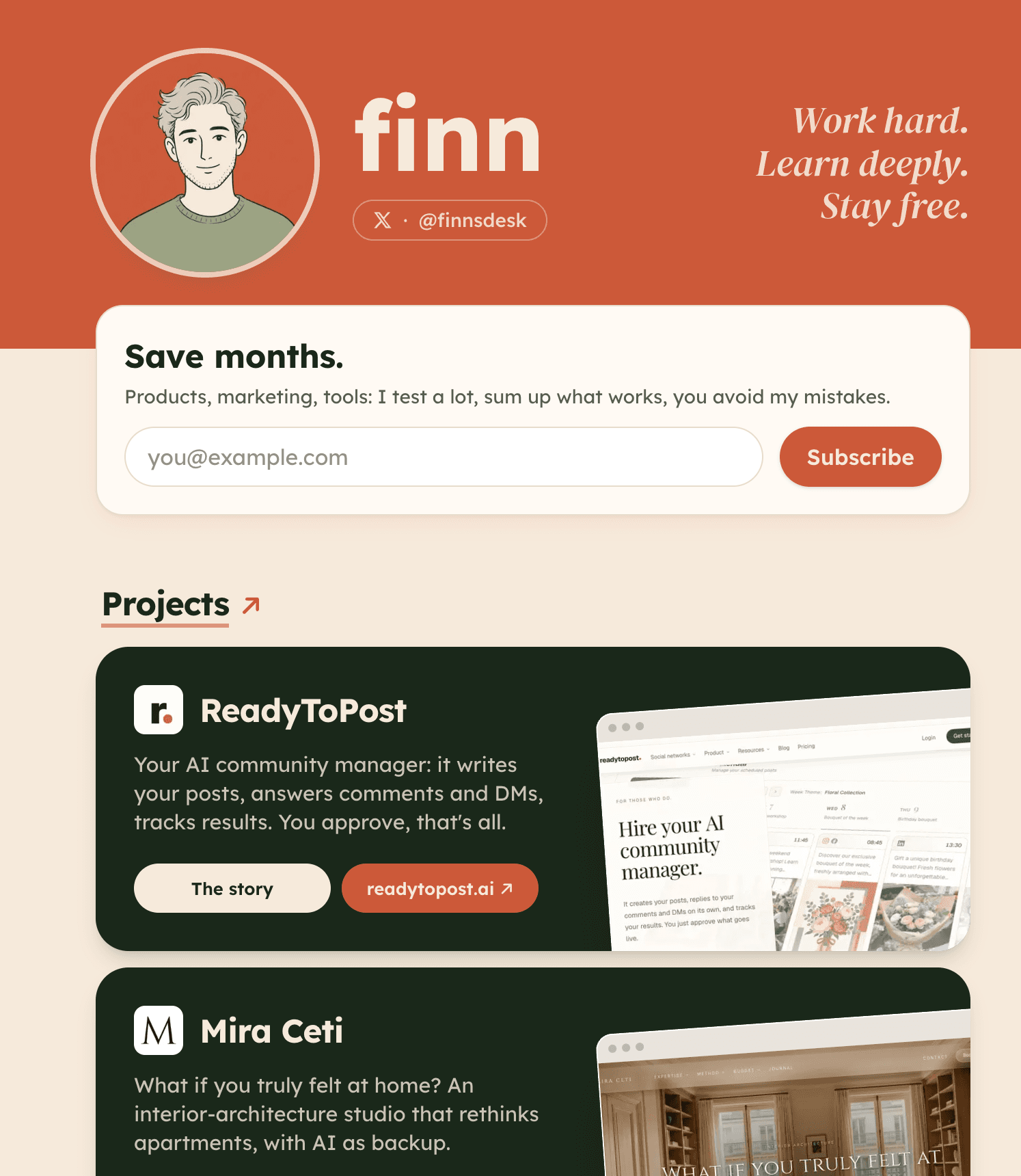 Finn Garden product preview for startup listing on Aura++