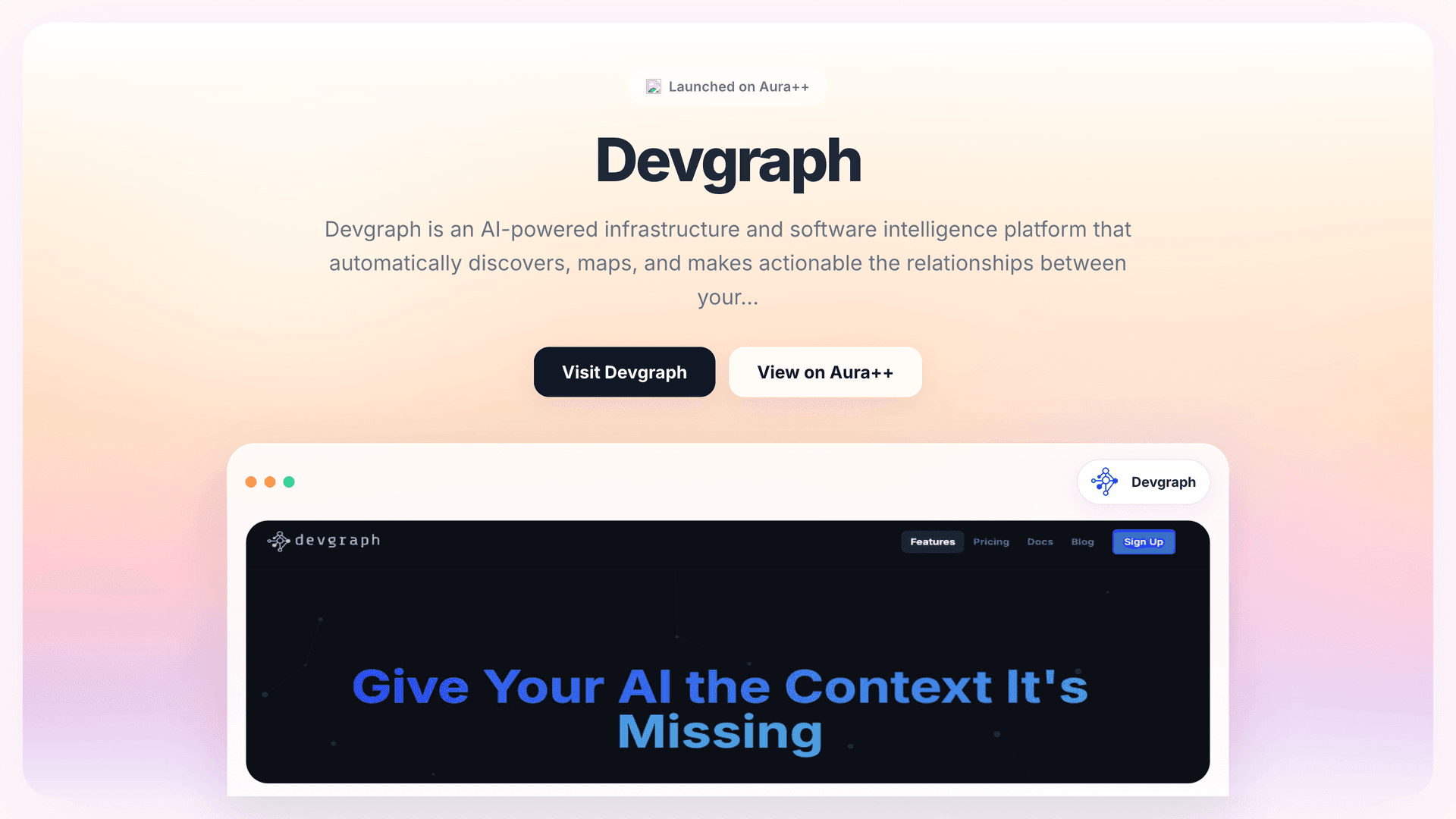 Devgraph launch story featured image on Aura++