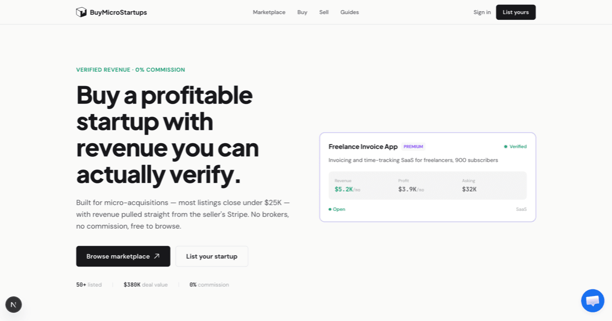 BuyMicroStartups Marketplace product preview for startup listing on Aura++