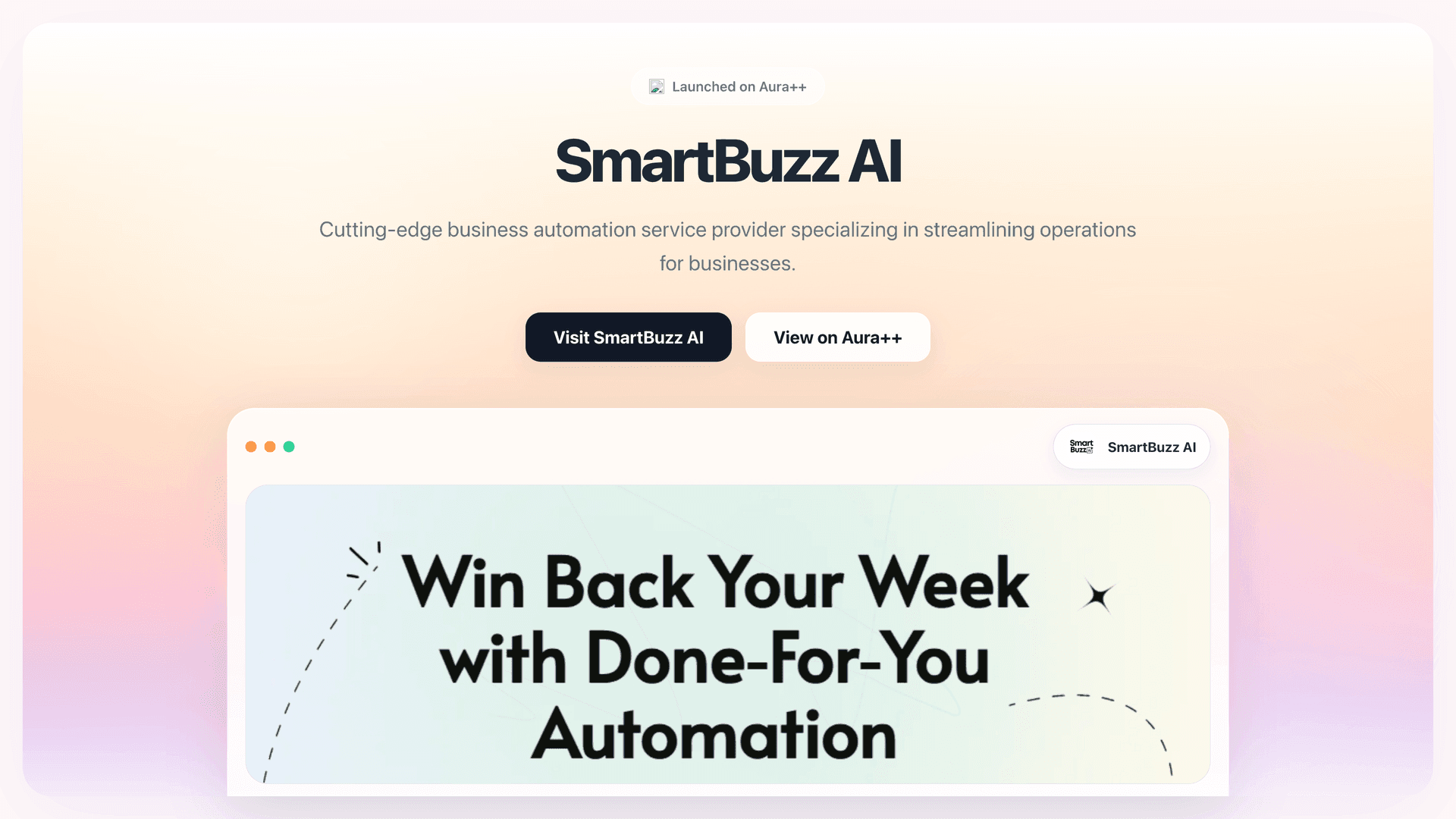 SmartBuzz AI  launch story featured image on Aura++