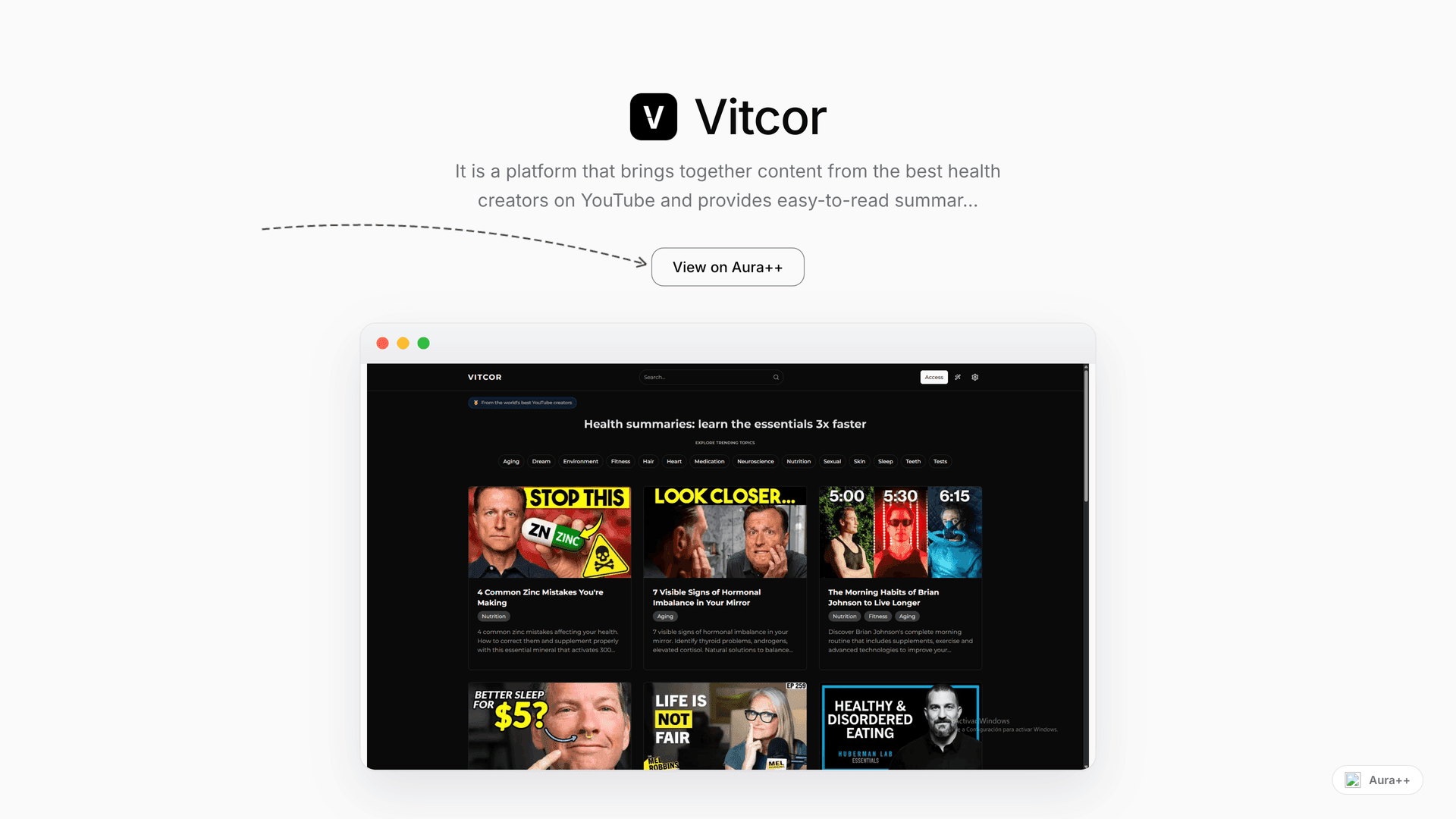 Vitcor launch story featured image on Aura++