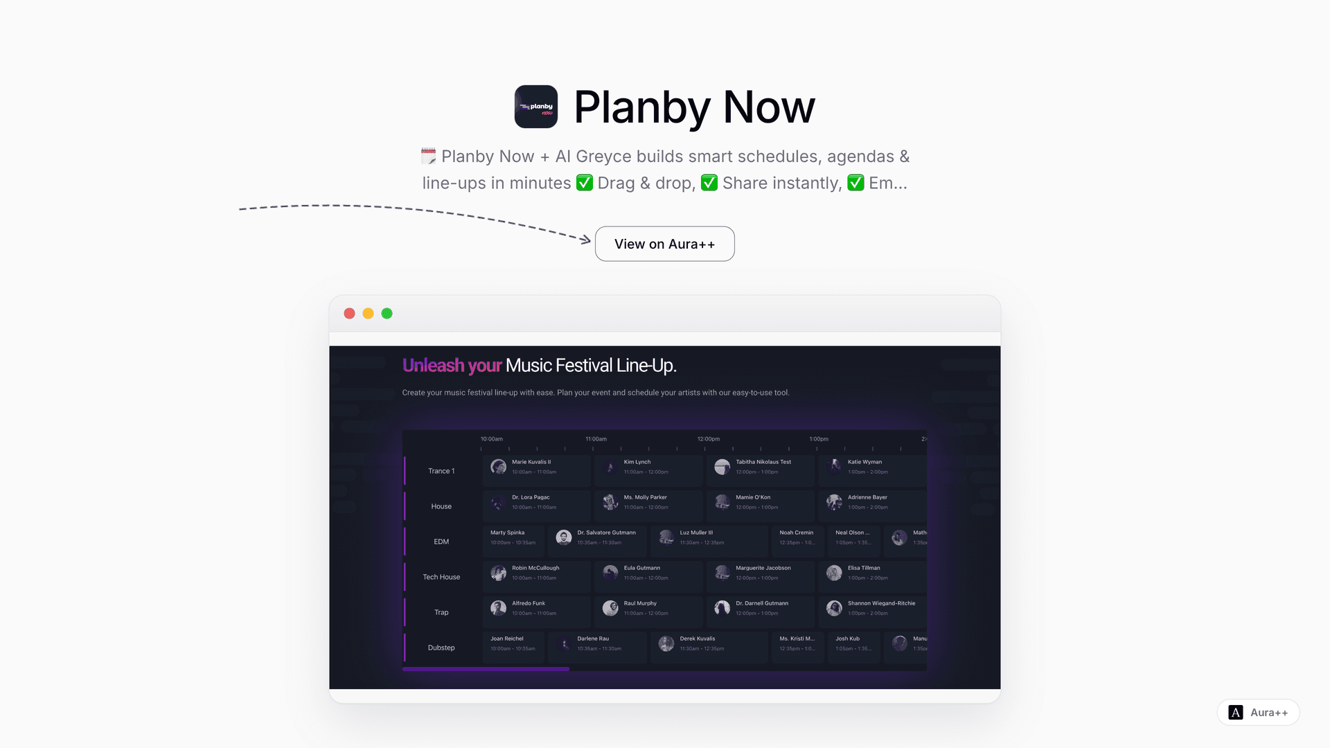 Planby Now launch story featured image on Aura++
