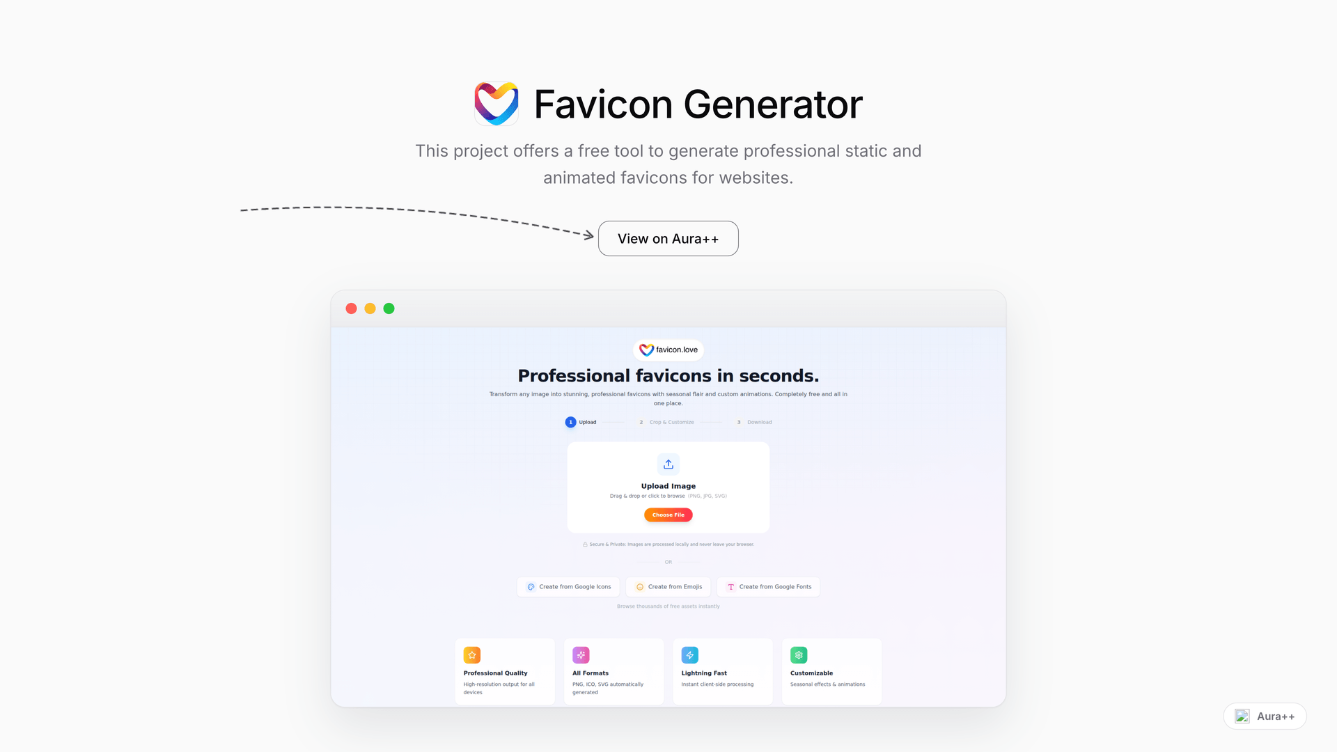 Favicon Generator launch story featured image on Aura++