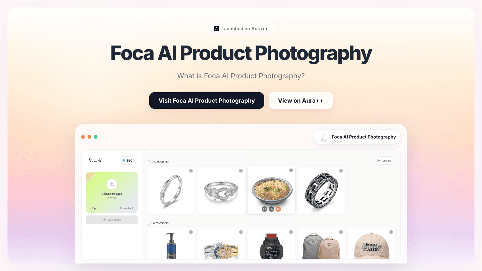 Foca AI Product Photography launch featured image on Aura++