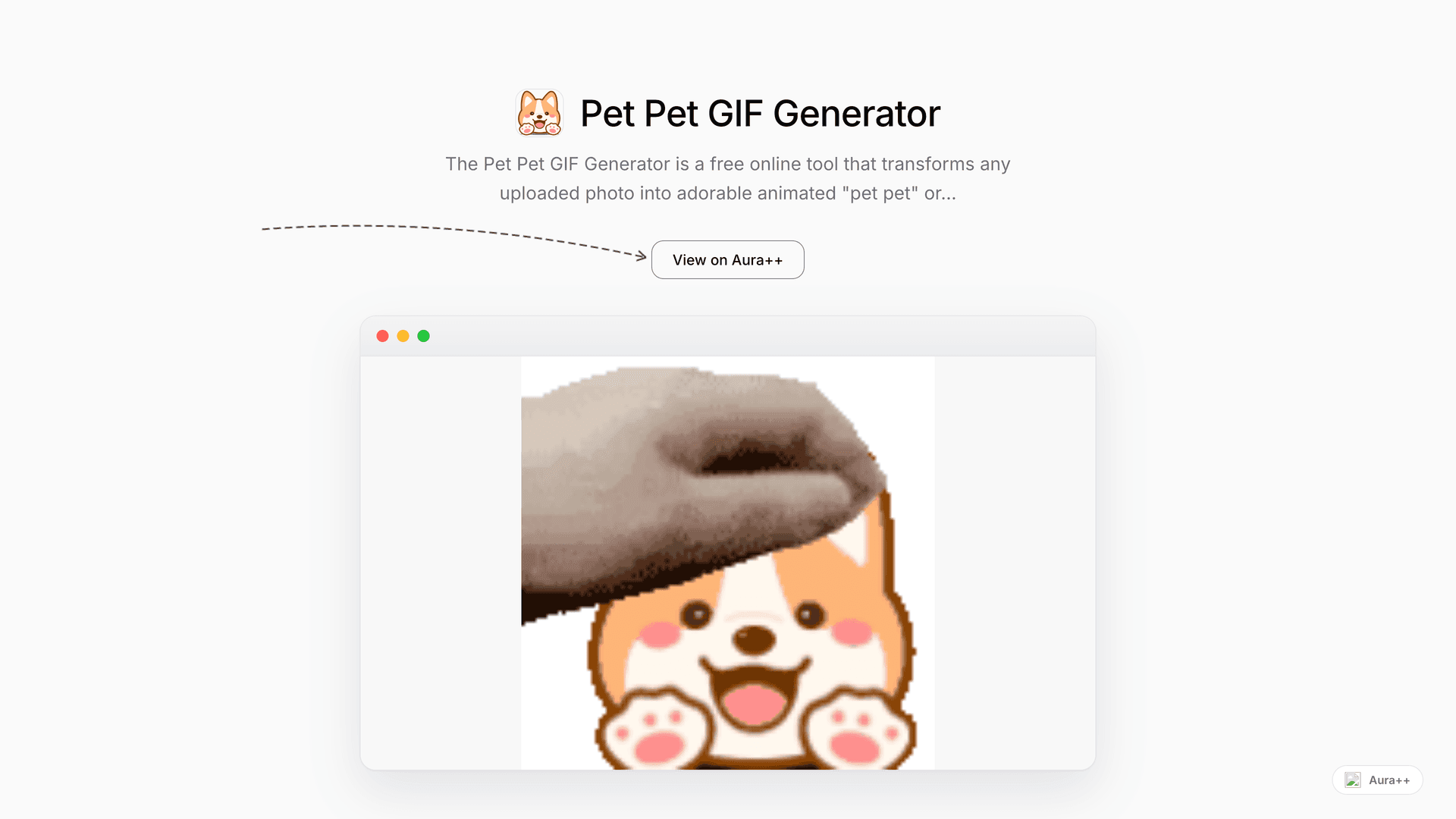 Pet Pet GIF Generator launch featured image on Aura++