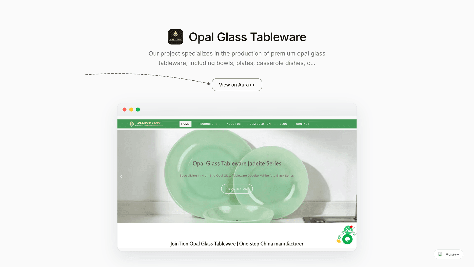 Opal Glass Tableware launch story featured image on Aura++