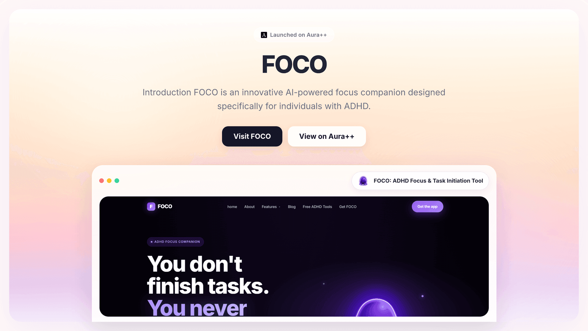 FOCO: ADHD Focus & Task Initiation Tool