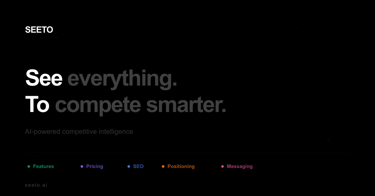 Seeto Competitive Intelligence Platform - Product Image