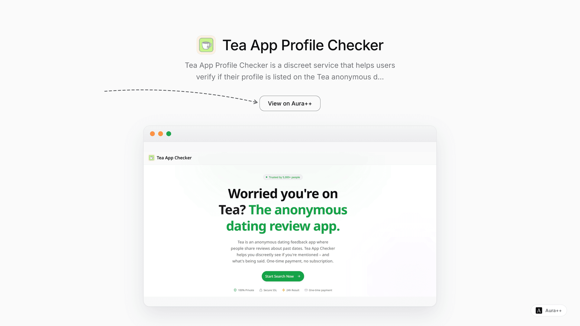 Tea App Profile Checker launch featured image on Aura++