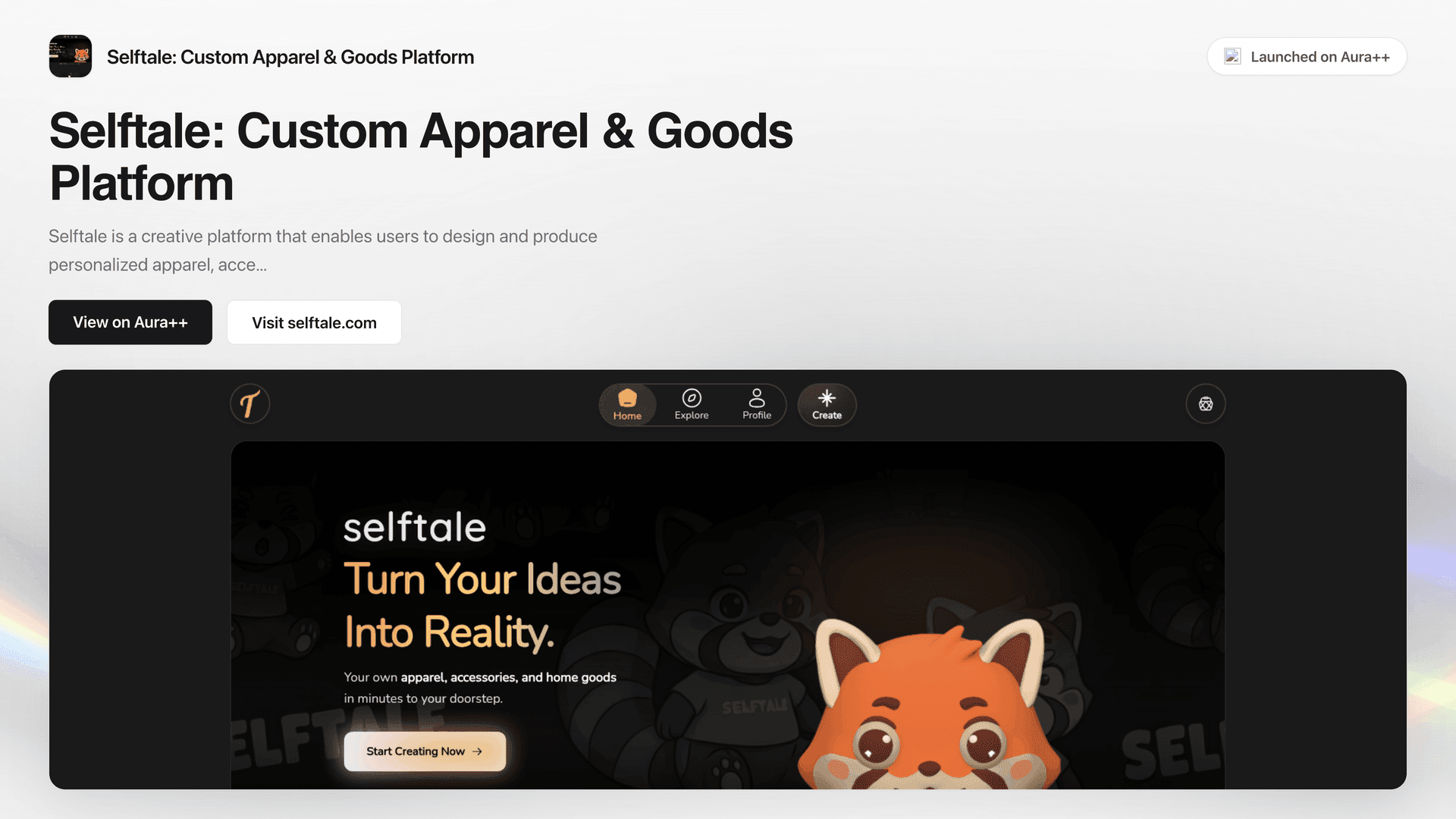 Selftale: Custom Apparel & Goods Platform