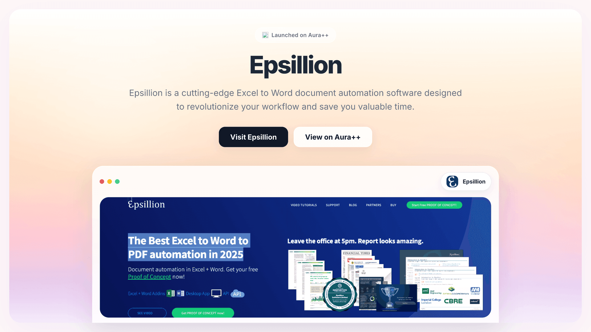 Epsillion launch featured image on Aura++