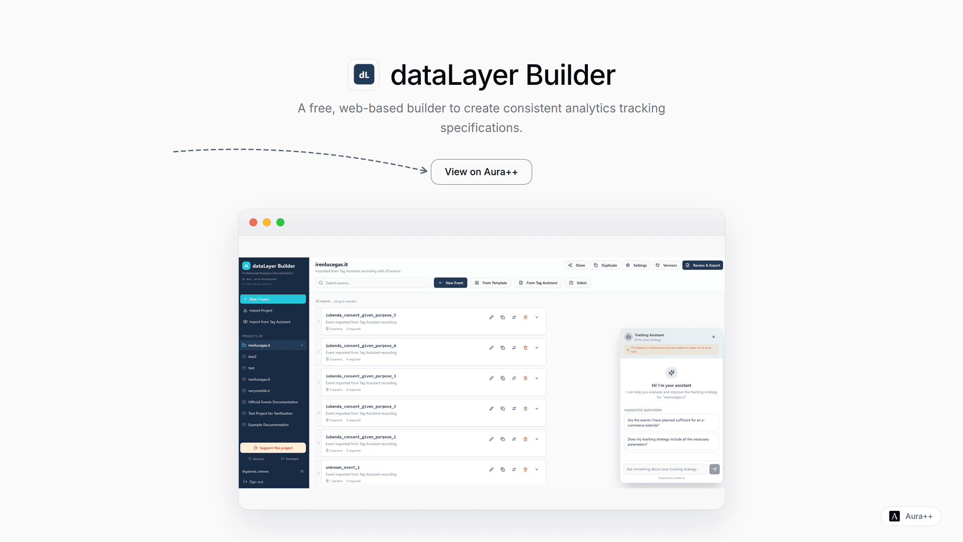 dataLayer Builder