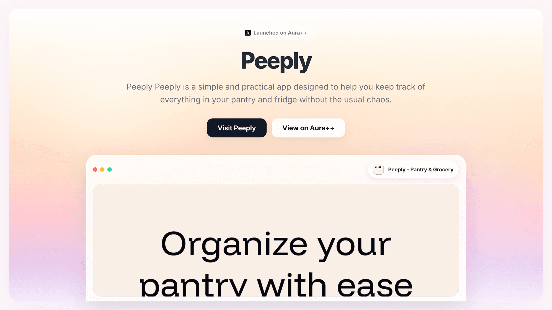 Peeply - Pantry & Grocery launch story featured image on Aura++