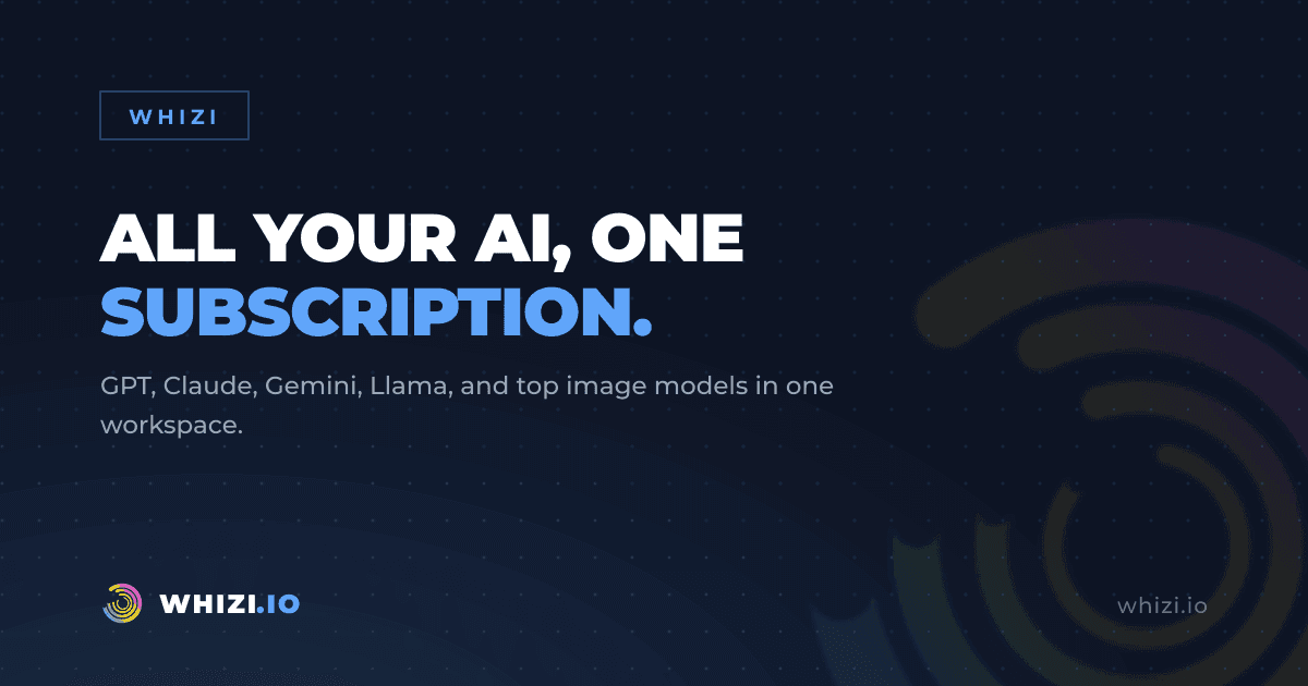 Whizi Multi-Model AI Workspace product preview for startup listing on Aura++