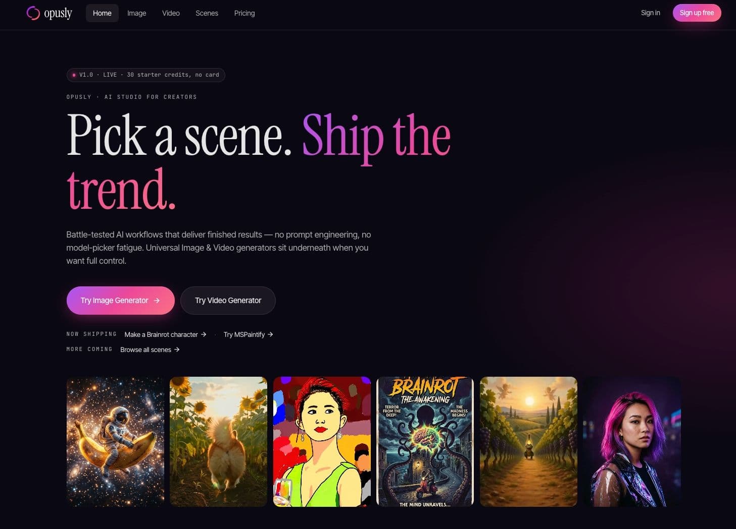 Opusly product preview for startup listing on Aura++