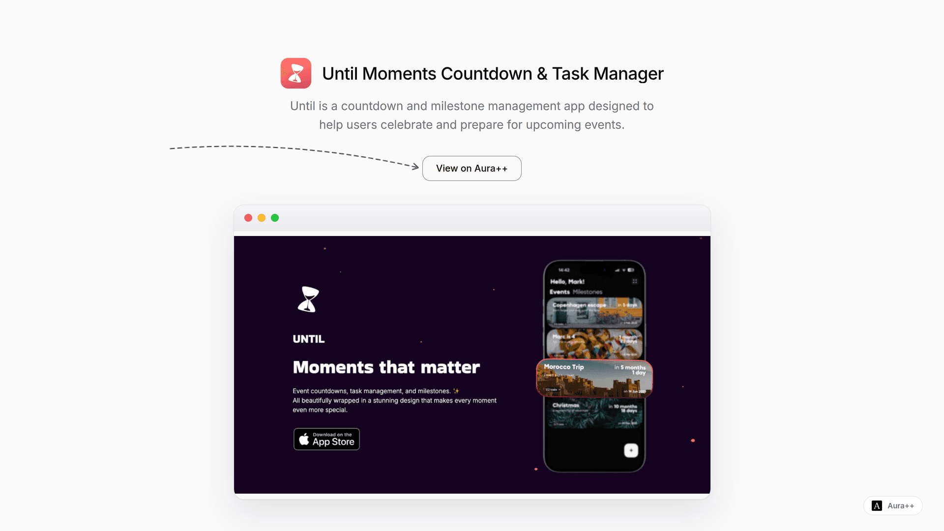 Until Moments Countdown & Task Manager