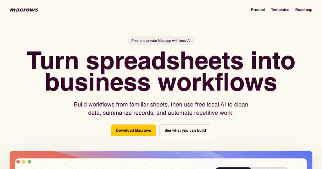 Macrows: Spreadsheet Workflow Automation
