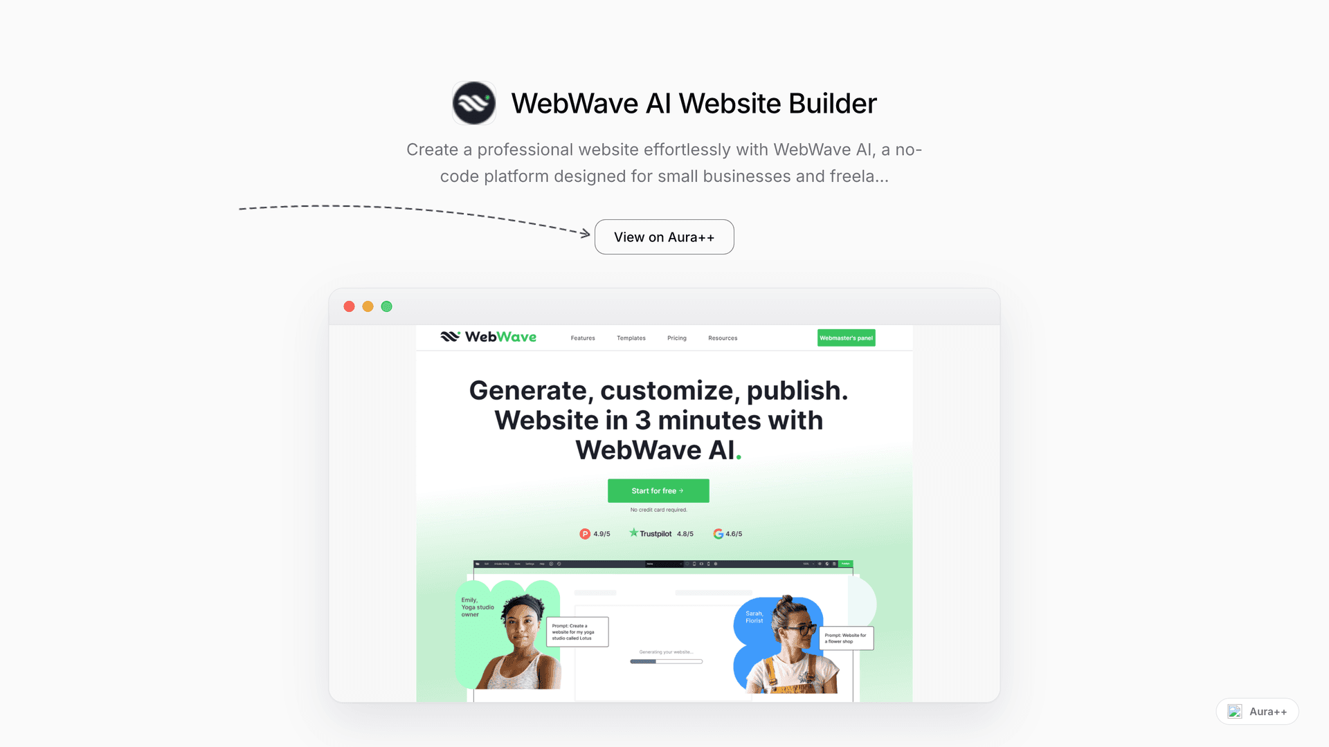 WebWave AI Website Builder launch story featured image on Aura++