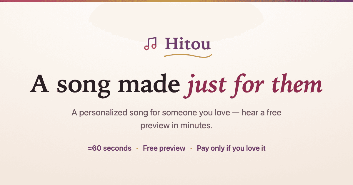 Hitou - Personalized Song Creator