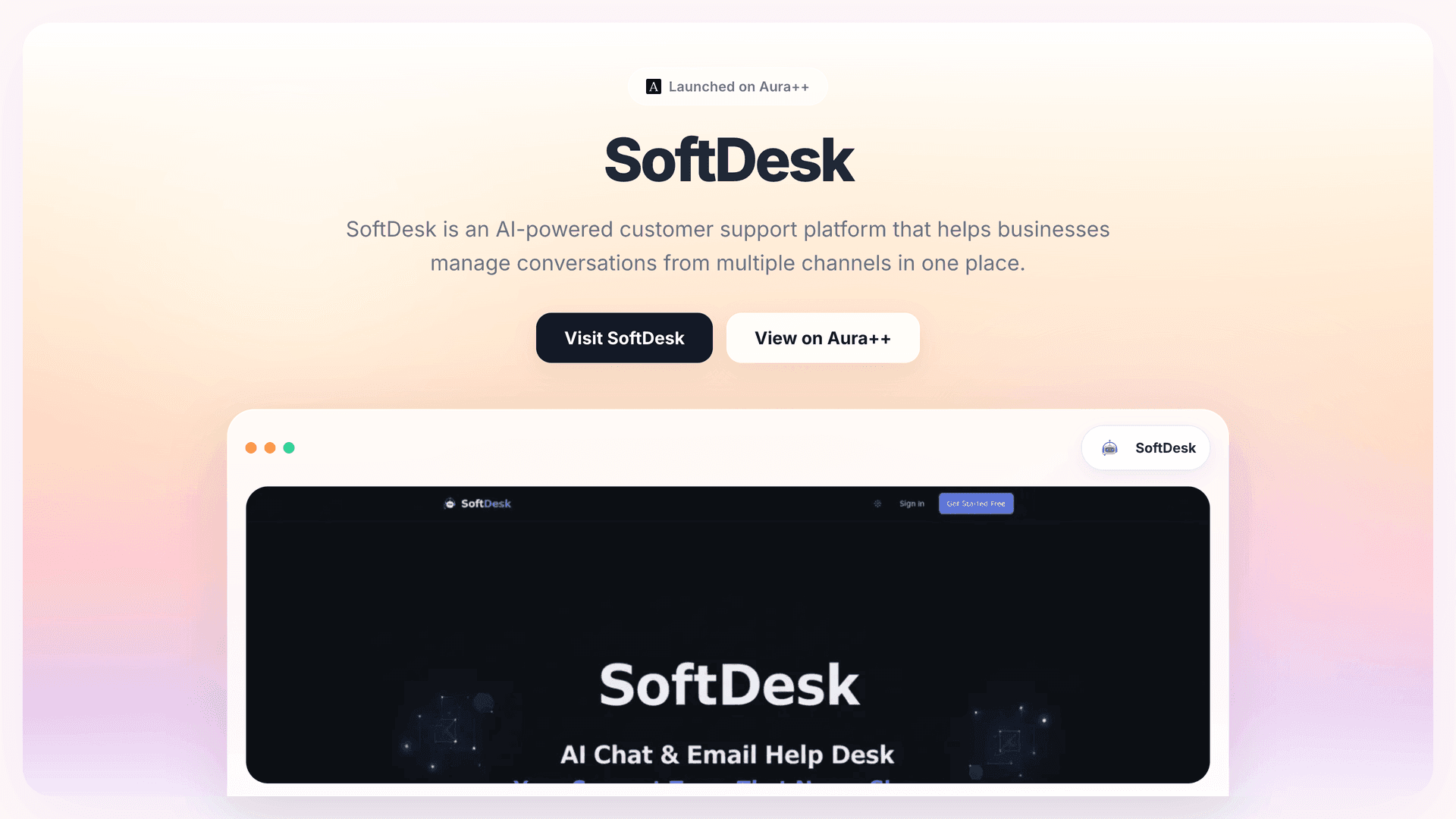 SoftDesk launch featured image on Aura++