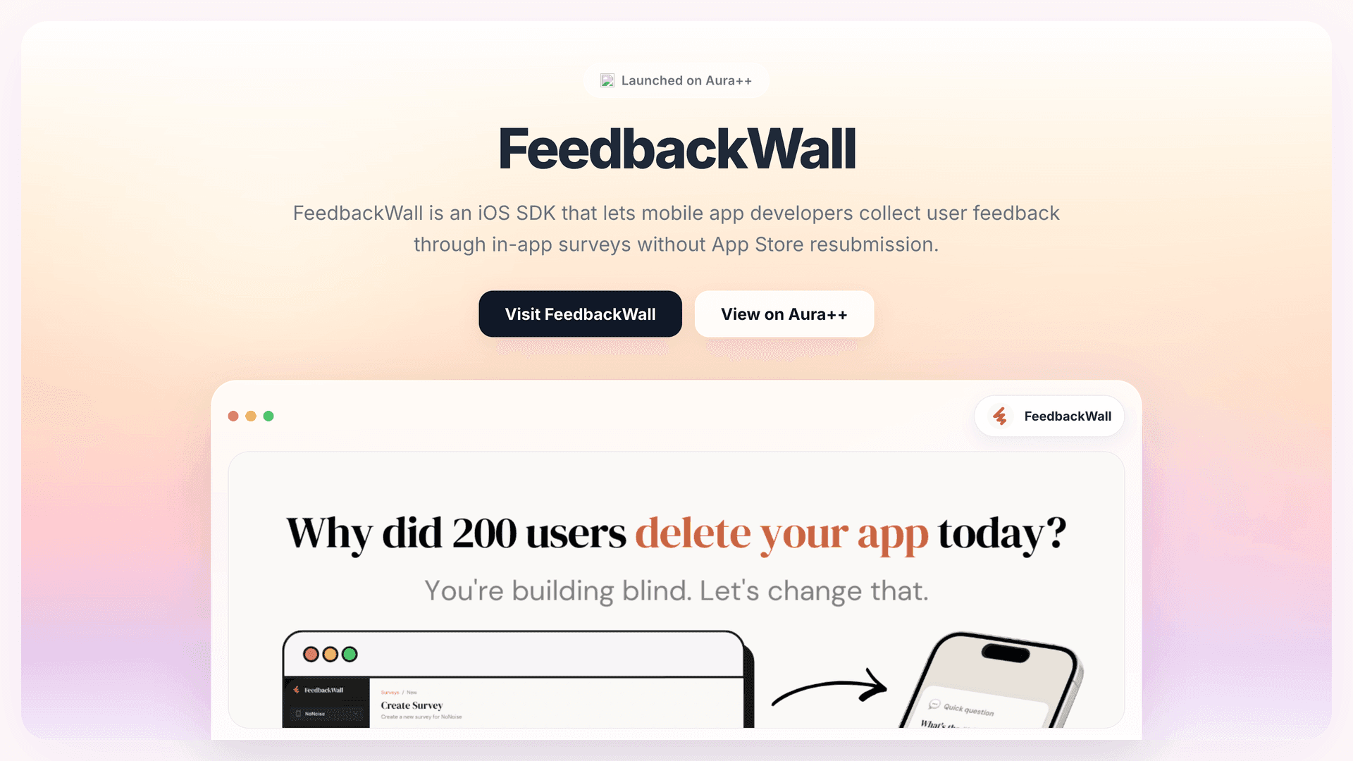 FeedbackWall launch featured image on Aura++