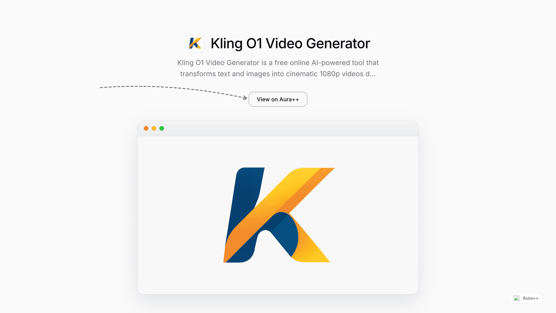 Kling O1 Video Generator launch featured image on Aura++