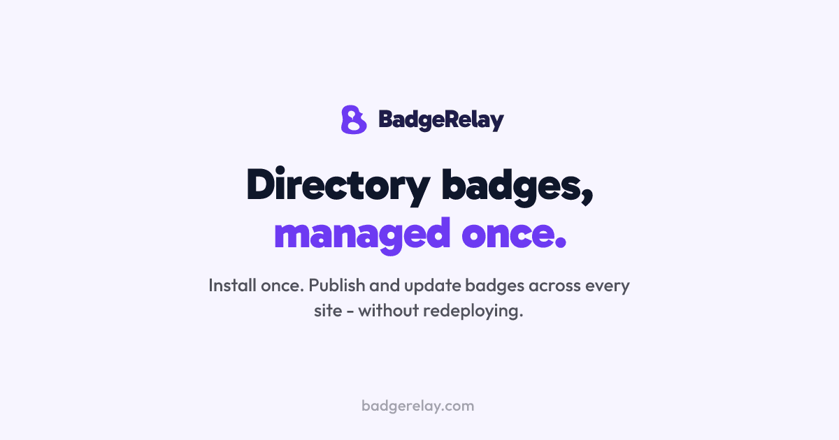 BadgeRelay: Centralized Badge Management product preview for startup listing on Aura++